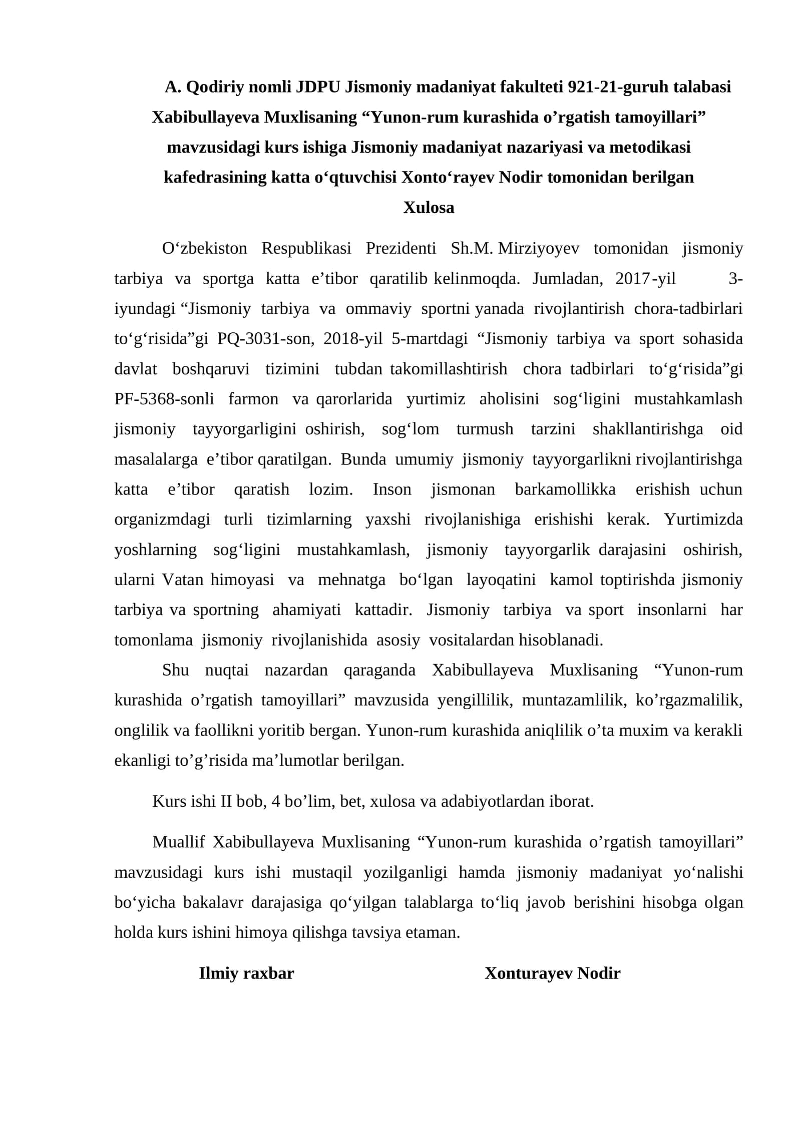 Jismoniy tarbiya va sport sohasida davlat boshqaruvi tizimini tubdan takomillashtirish chora tadbirlari 1