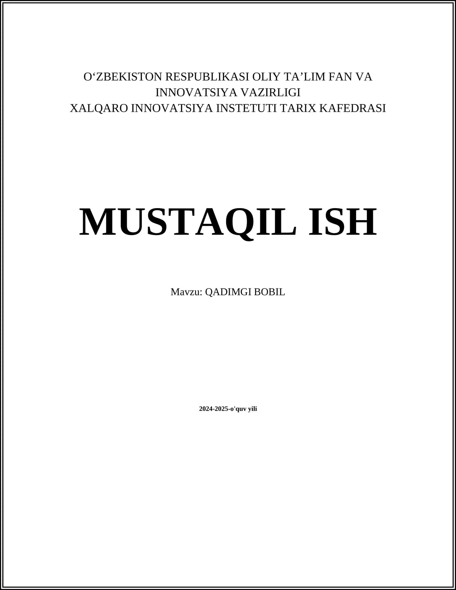 QADIMGI BOBIL 1