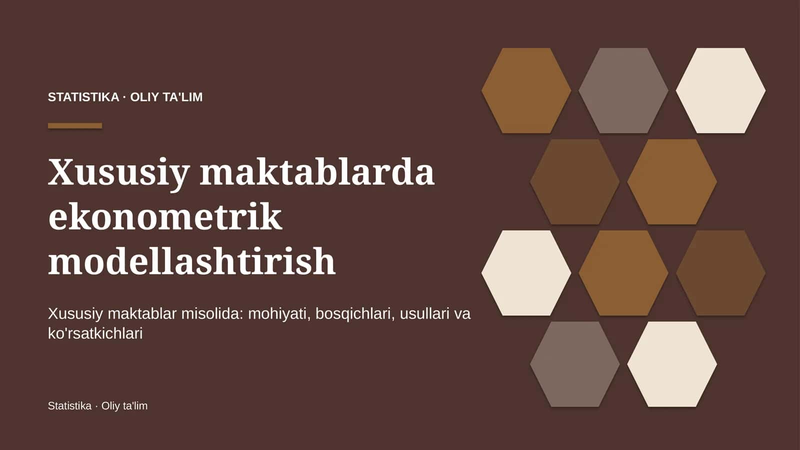 Xususiy maktablarda ekonometrik modellashtirish 1