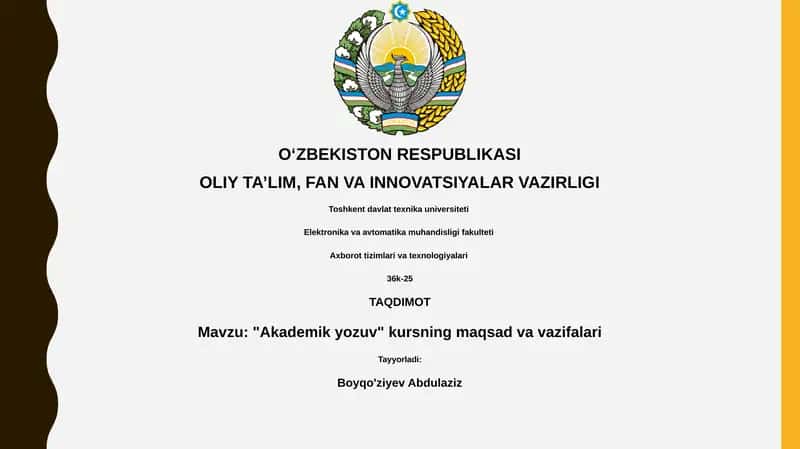 "Akademik yozuv" kursi 1