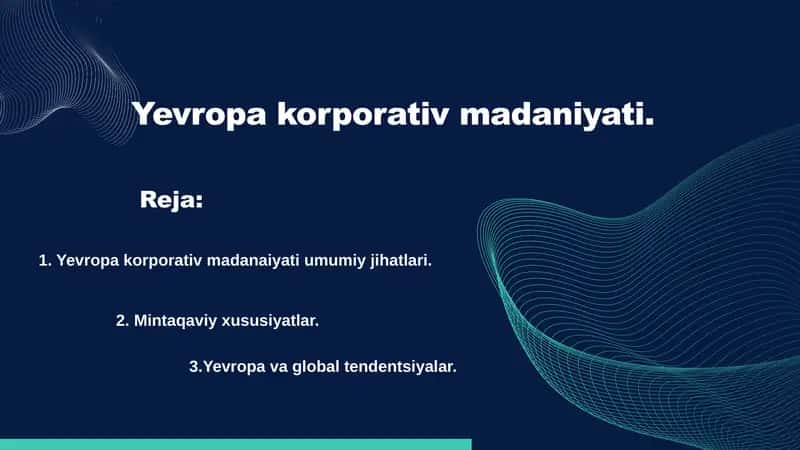 Yevropa korporativ madaniyati 1