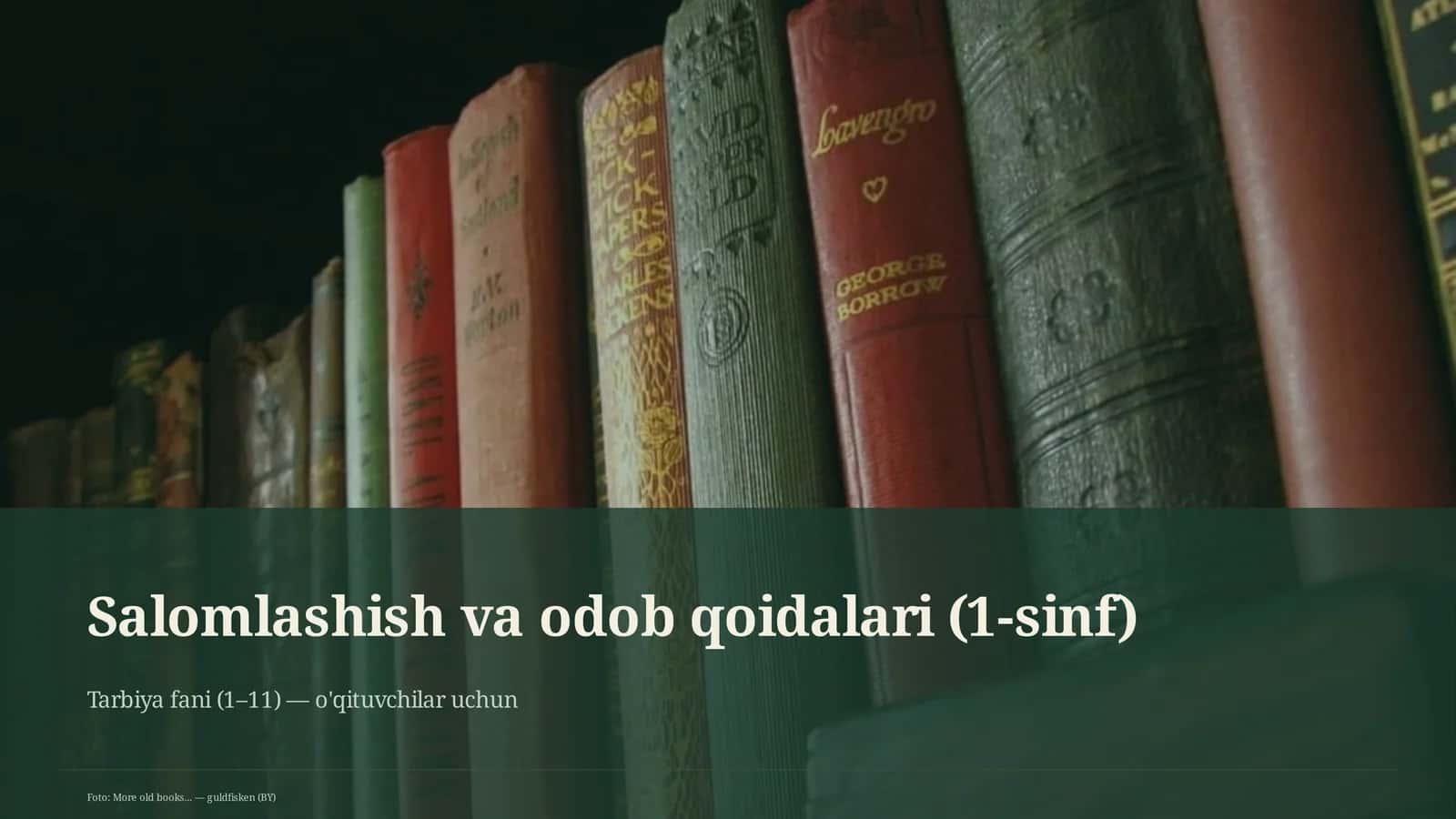 Salomlashish va odob qoidalari (1-sinf) 1