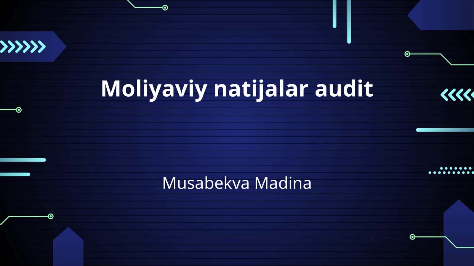 Moliyaviy natijalar audit 1