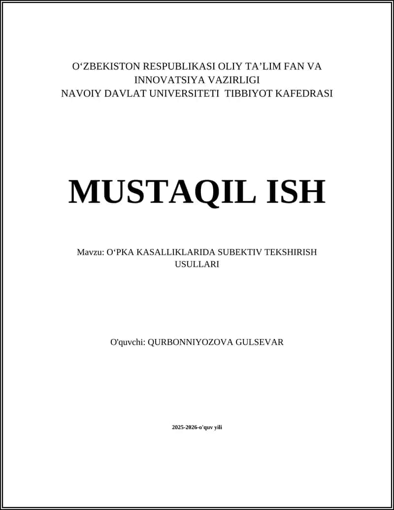 OʻPKA KASALLIKLARIDA SUBEKTIV TEKSHIRISH USULLARI 1