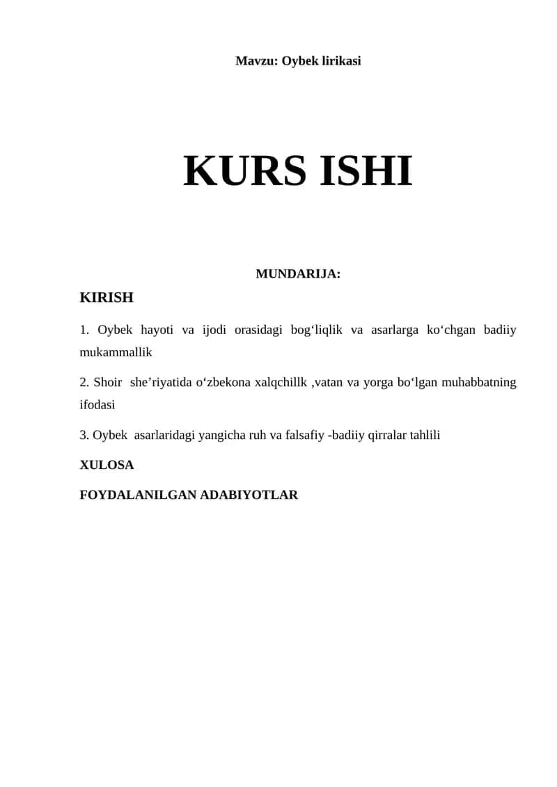 Oybek lirikasi 1