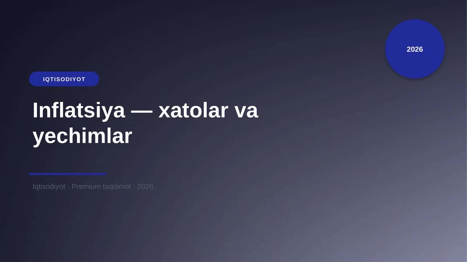 Inflatsiya — xatolar va yechimlar 1