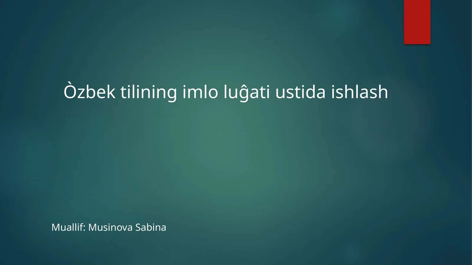 Òzbek tilining imlo luĝati ustida ishlash 1