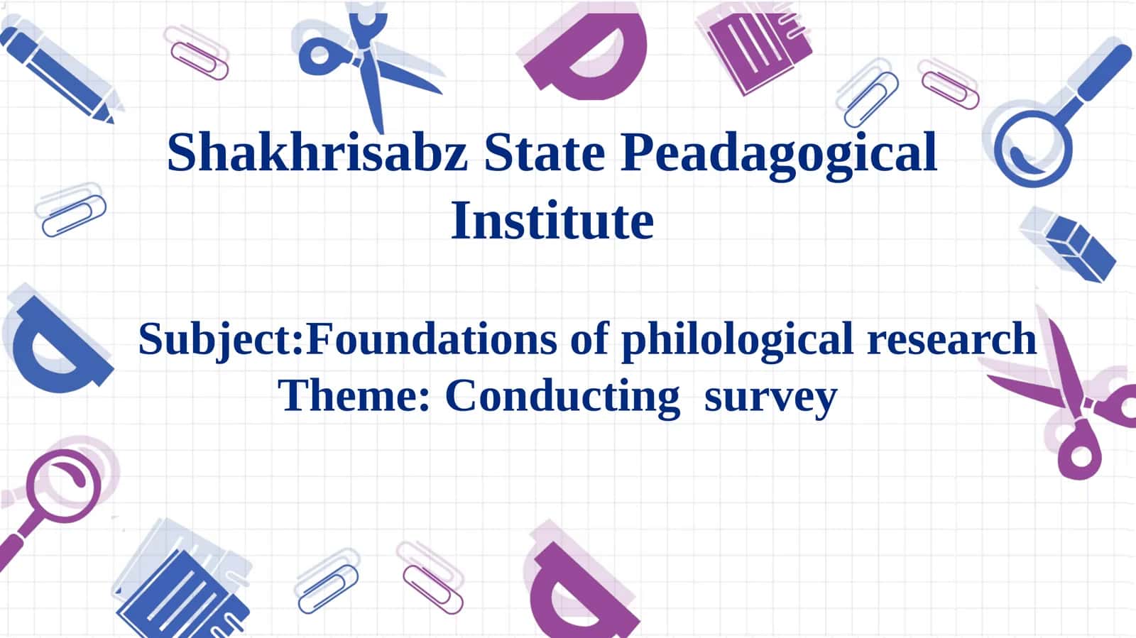 Foundations of Philological Research 1