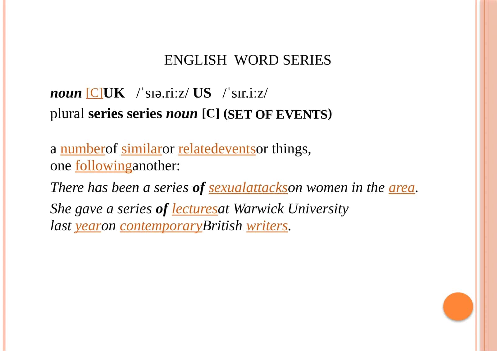 ENGLISH WORD SERIES 1