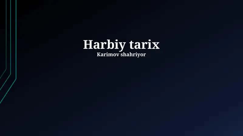 Harbiy tarix 1