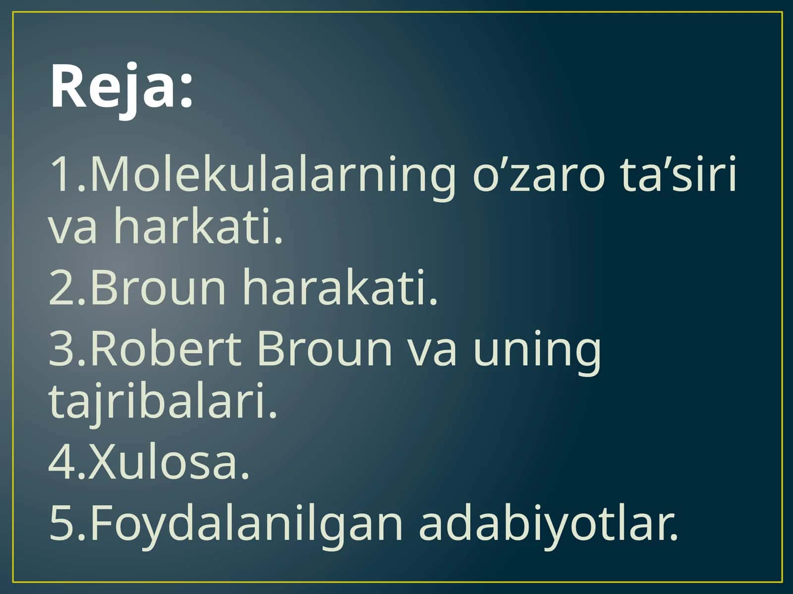 Molekulalar harkati 1