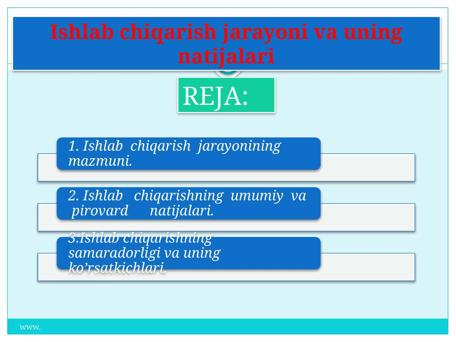 Ishlab chiqarish jarayoniva uning natijalari 1