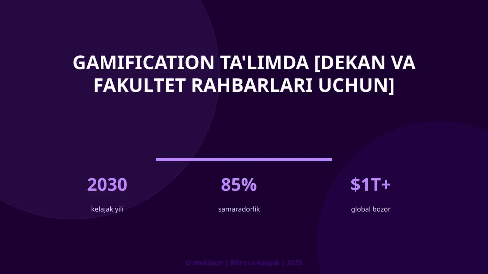 Gamification ta'limda [dekan va fakultet rahbarlari uchun] 1
