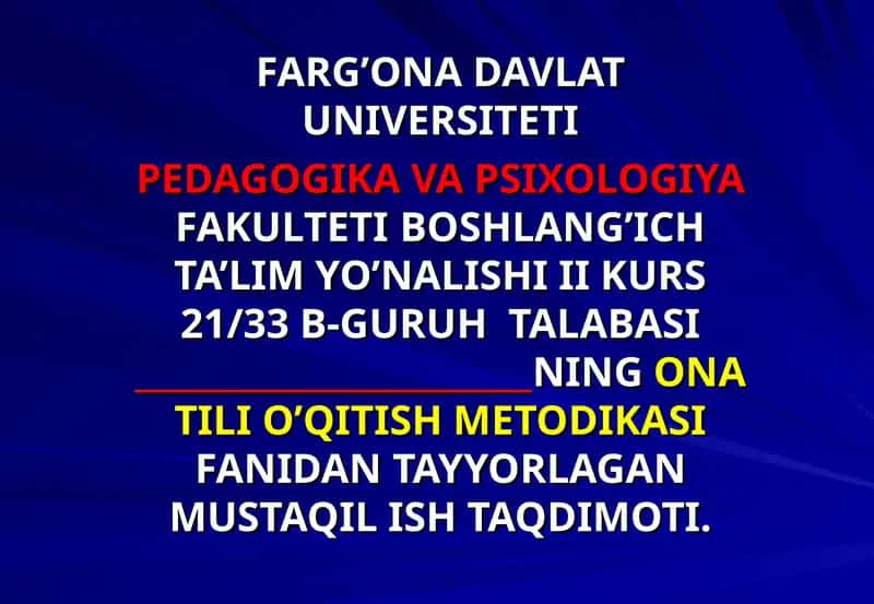 O'qitish metodikasi 1