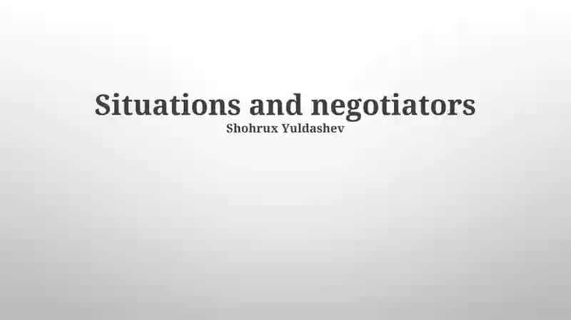 Situations and negotiators