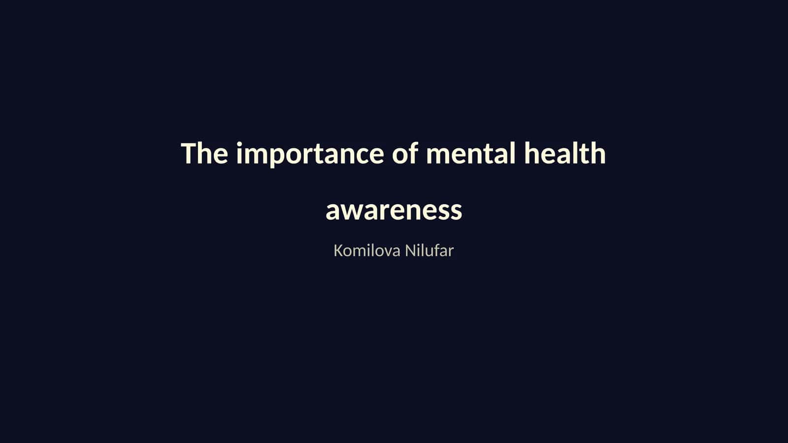 Defining Mental Health and Its Importance 1