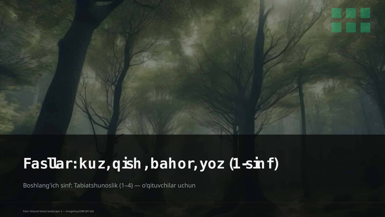 Tabiatshunoslik Dars Rejasi 1