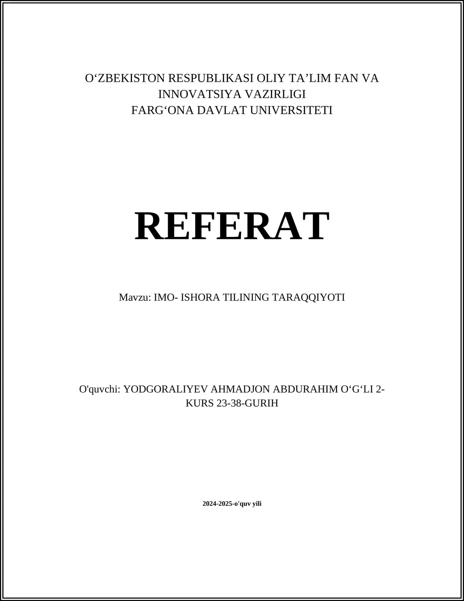 IMO- ISHORA TILINING TARAQQIYOTI 1