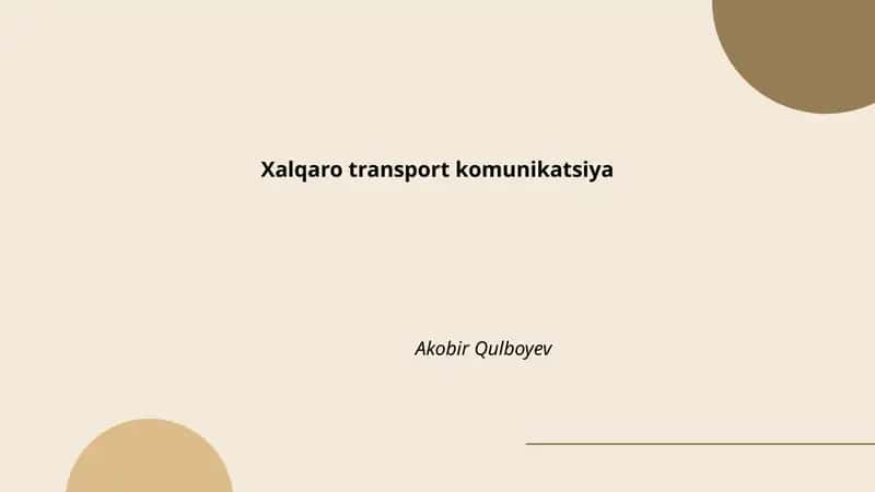Xalqaro transport komunikatsiya 1