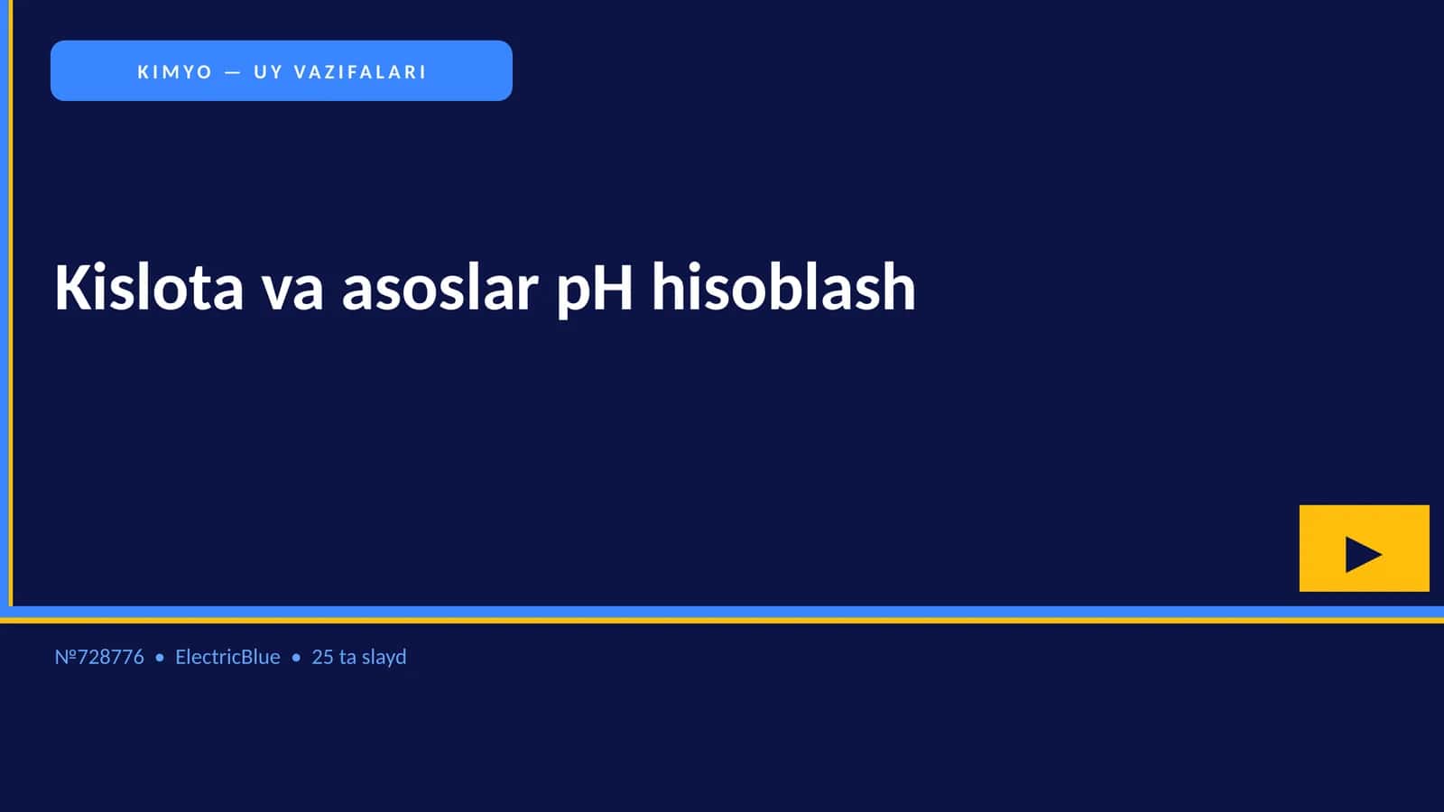 Kislota va asoslar pH hisoblash 1
