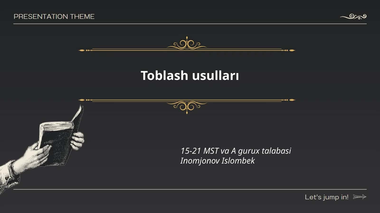 Toblash usulları 1