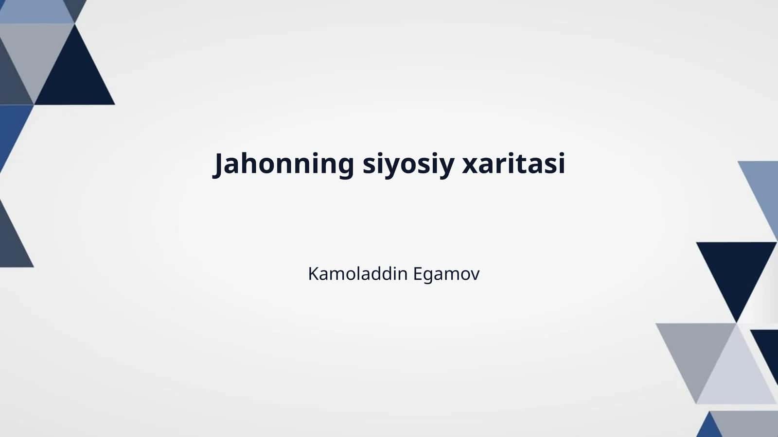 Jahonning siyosiy xaritasi 1
