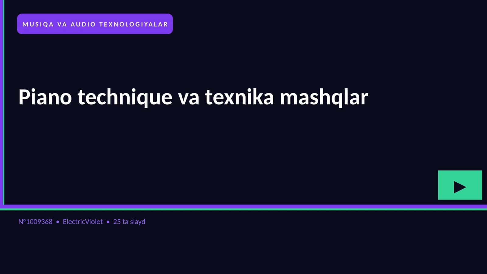 Piano technique va texnika mashqlar 1