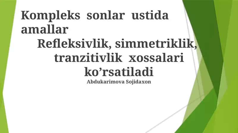 Kompleks Sonlar Ustida Amalar 1