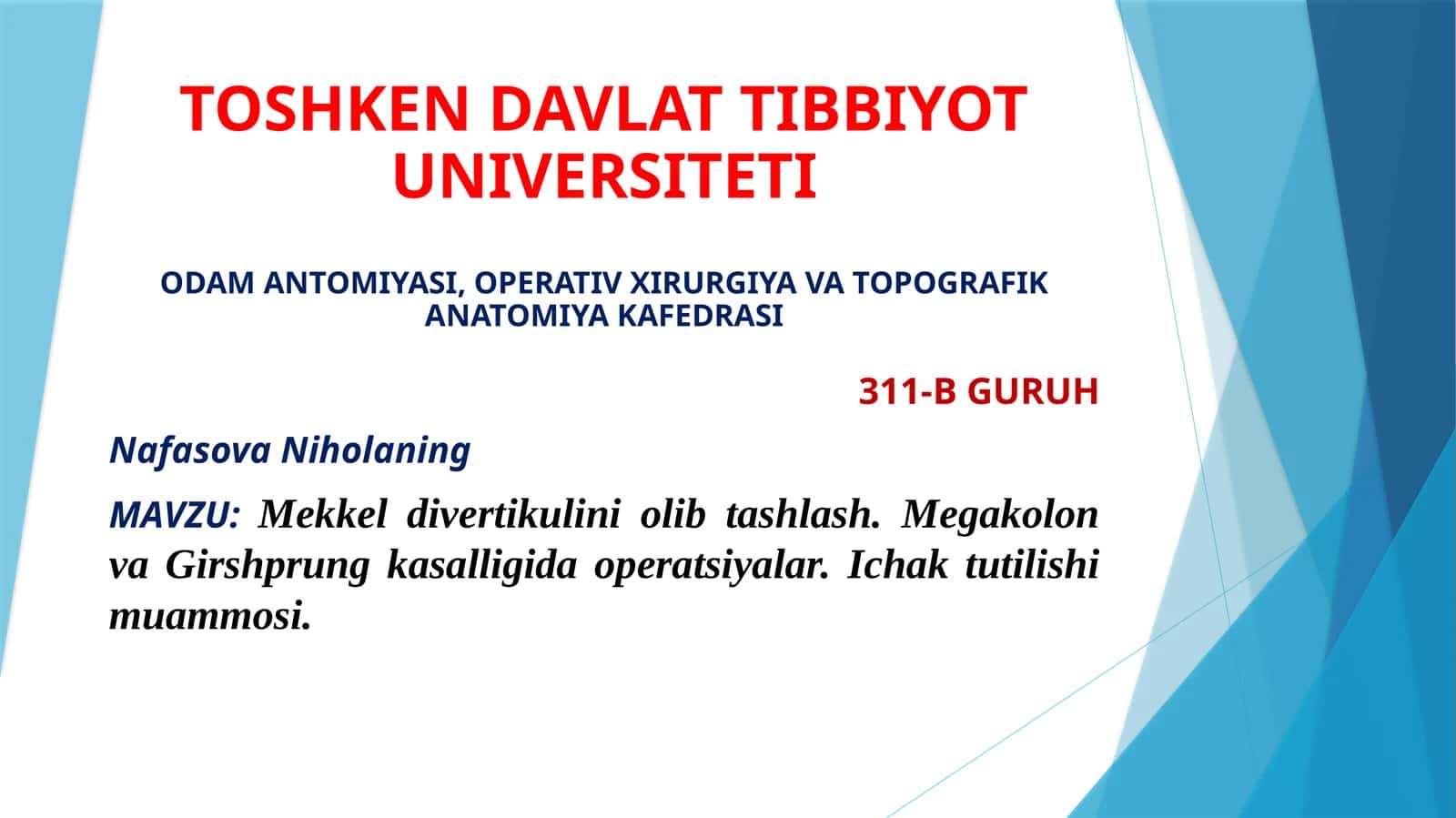 Mekkel divertikulini olib tashlash 1