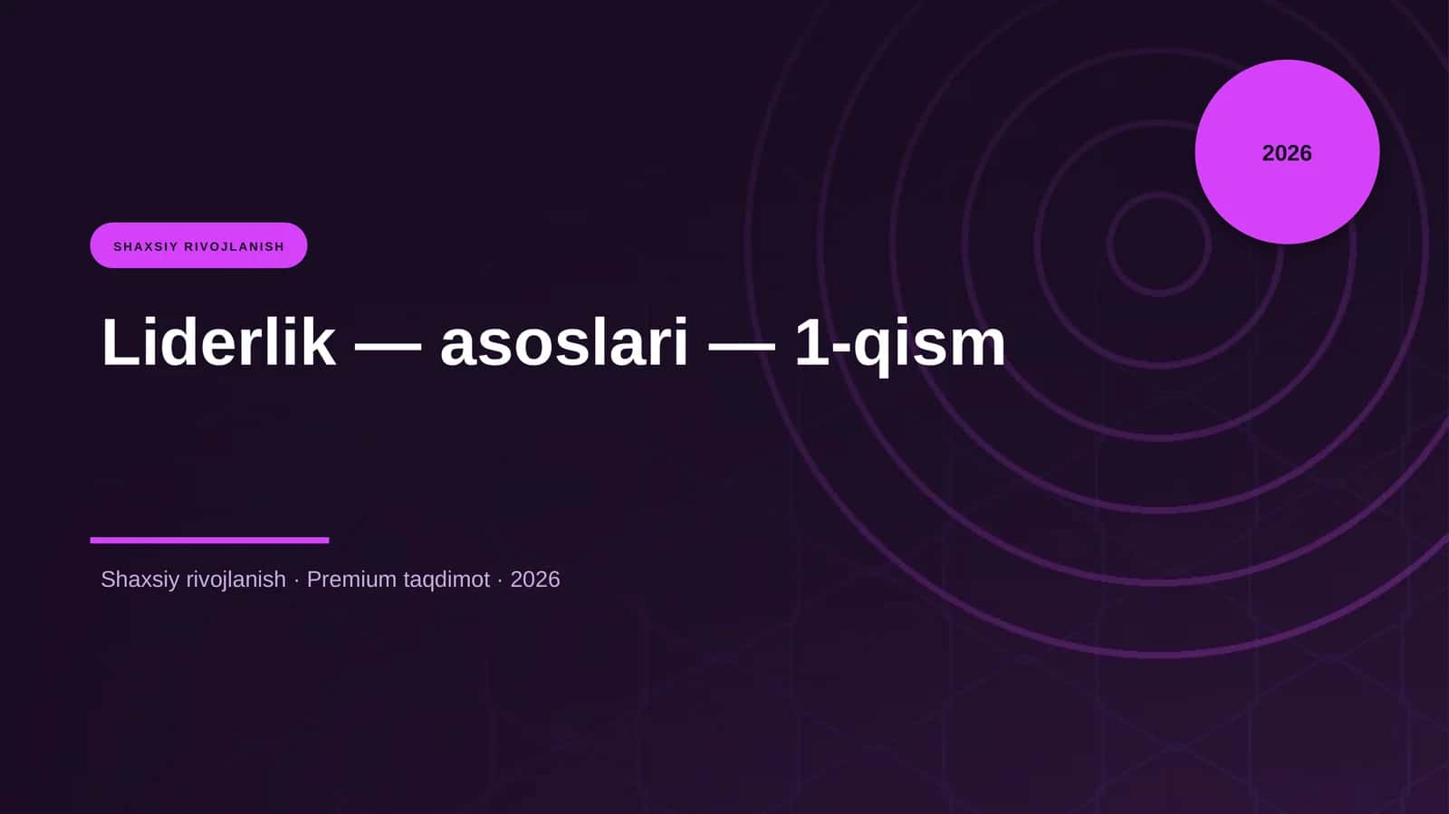Liderlik — asoslari — 1-qism 1
