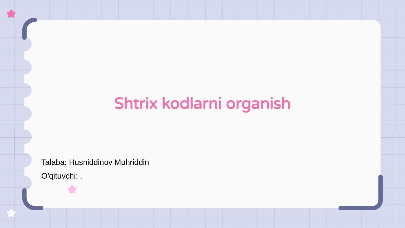 Shtrix kodlarni organish 1