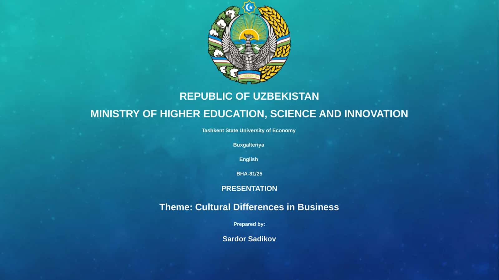 Cultural Differences in Business 1