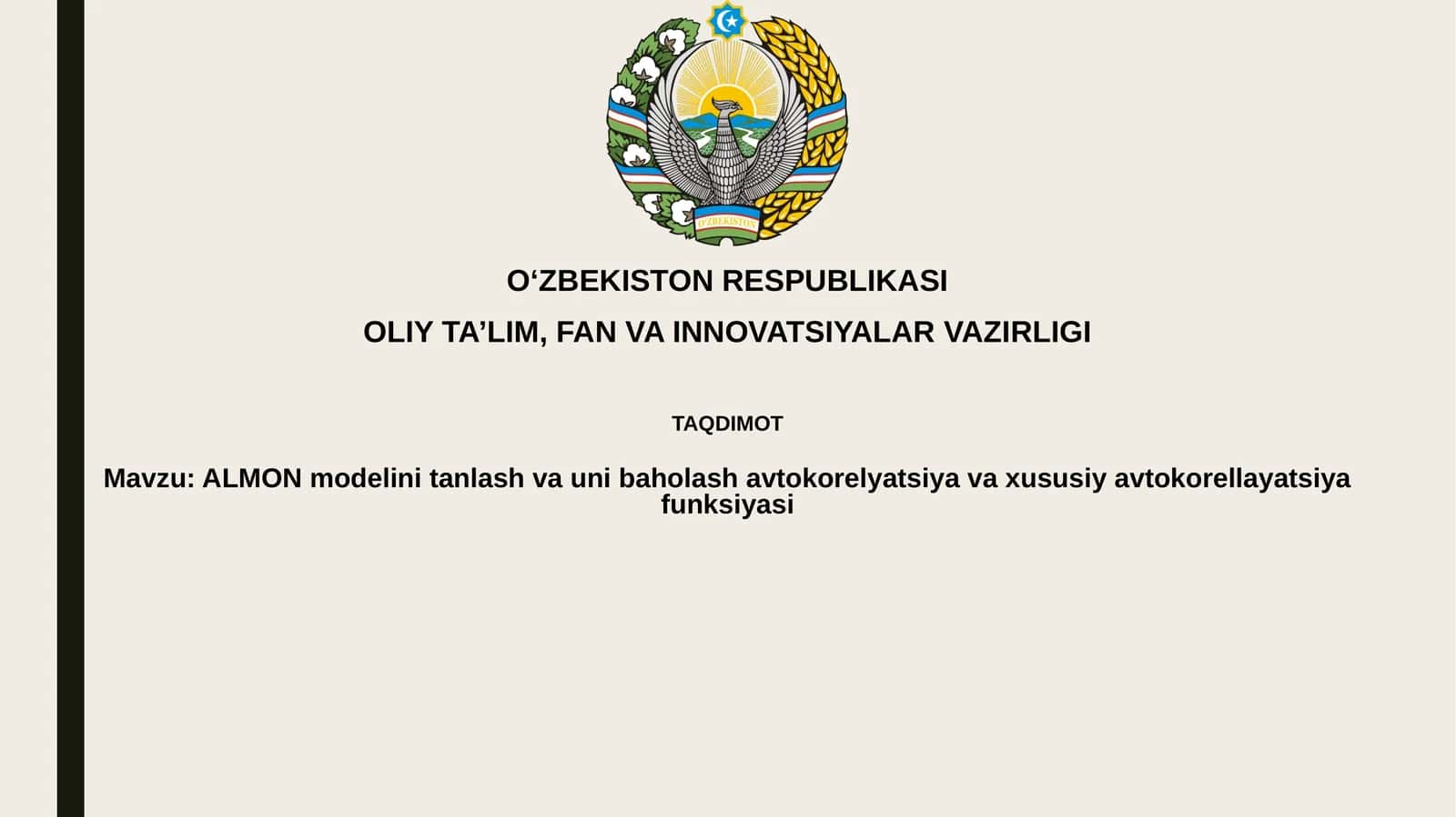ALMON modelini tanlash va unibaholash 1