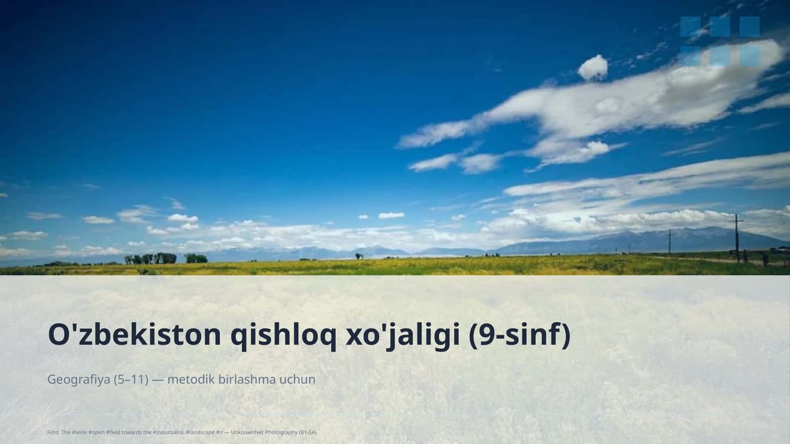 O'zbekiston qishloq xo'jaligi (9-sinf) 1