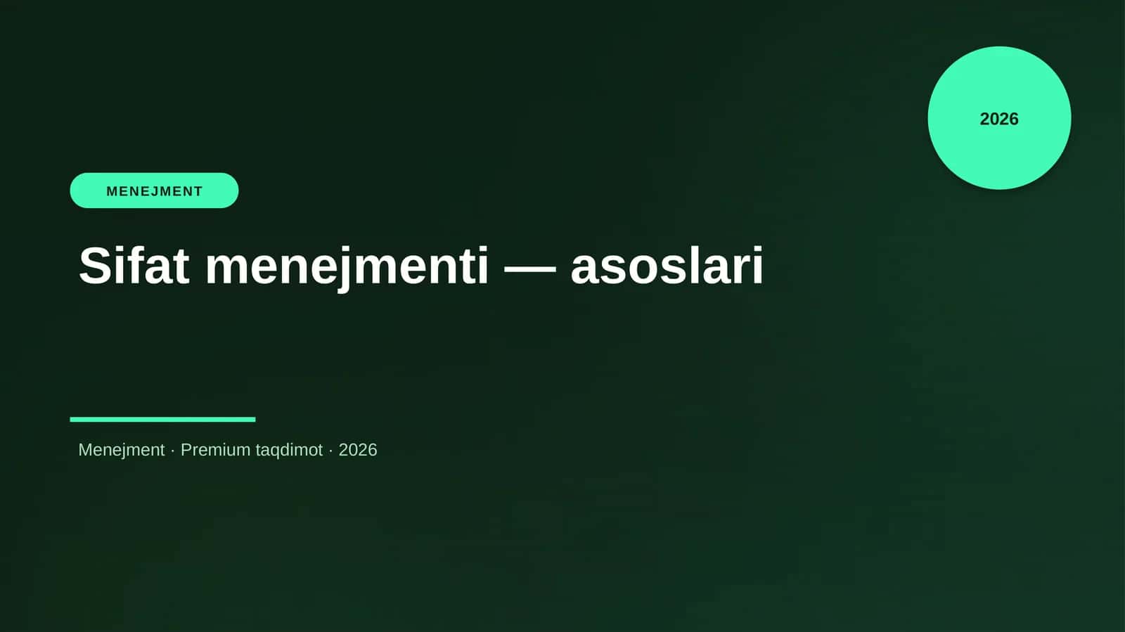 Sifat Menejmenti - Asoslari 1