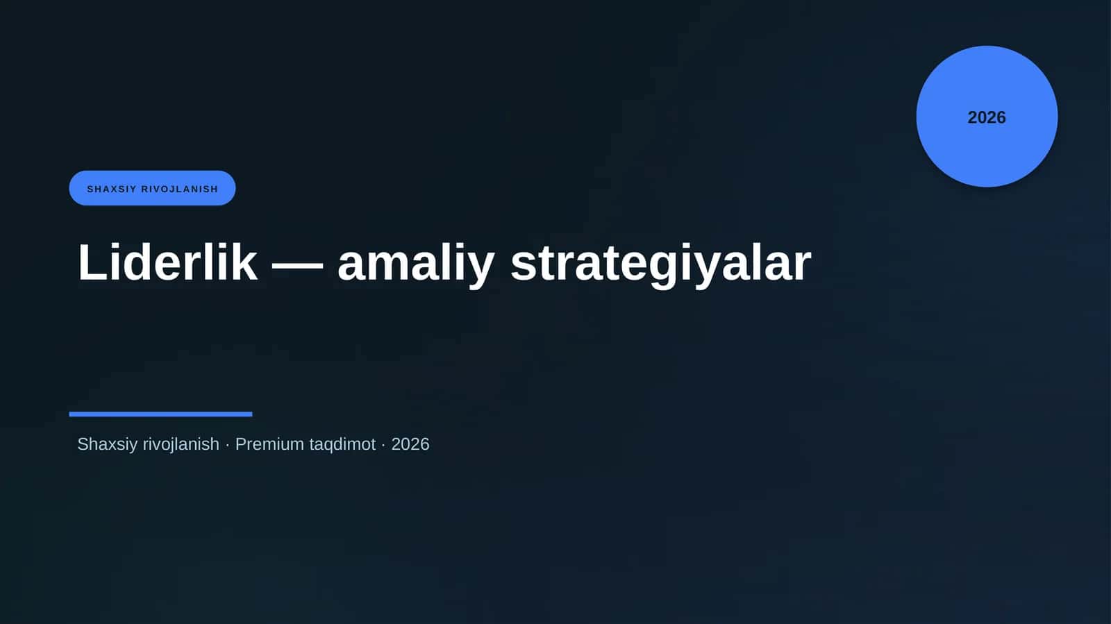 Liderlik — amaliy strategiyalar 1