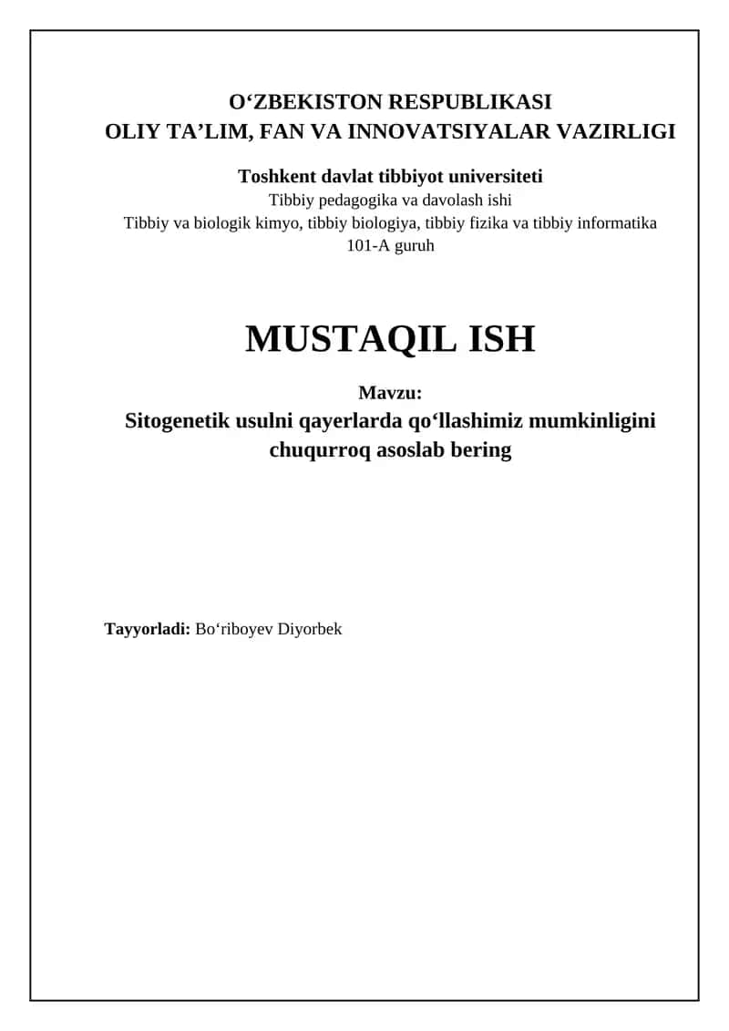 Sitogenetik Usul 1