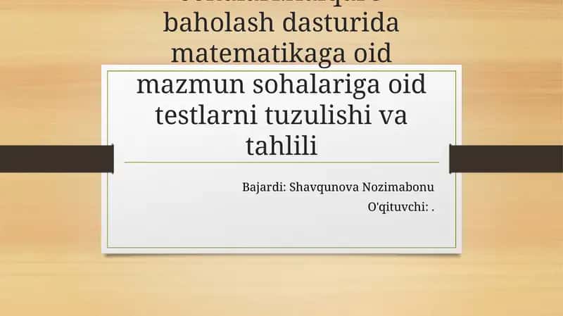 TIMSS xalqaro baholash dasturi 1