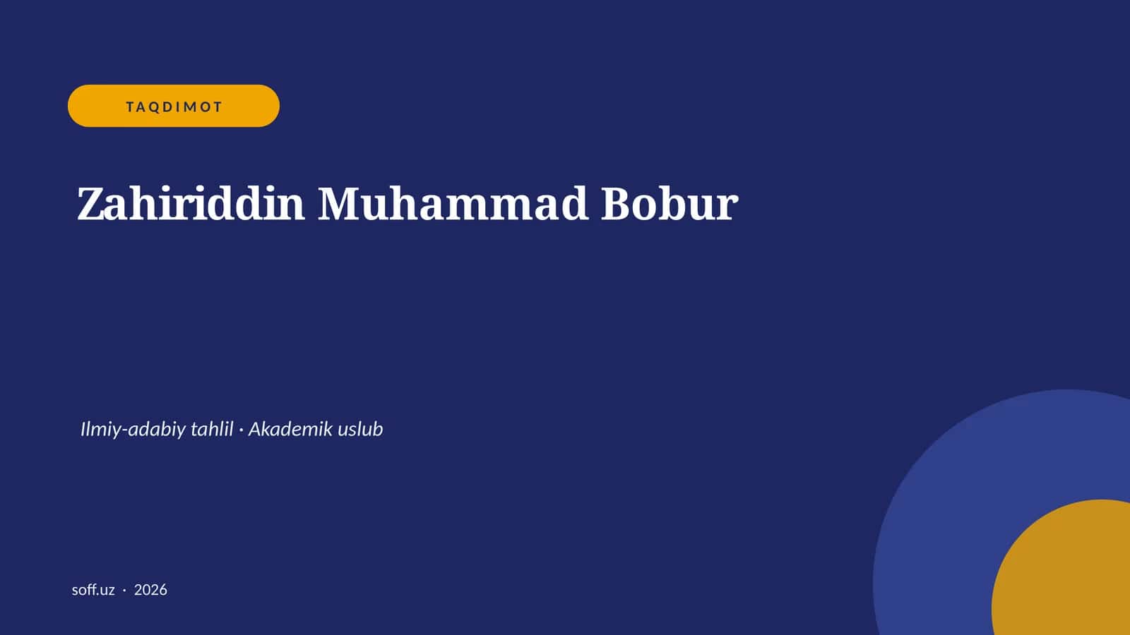 Zahiriddin Muhammad Bobur 1