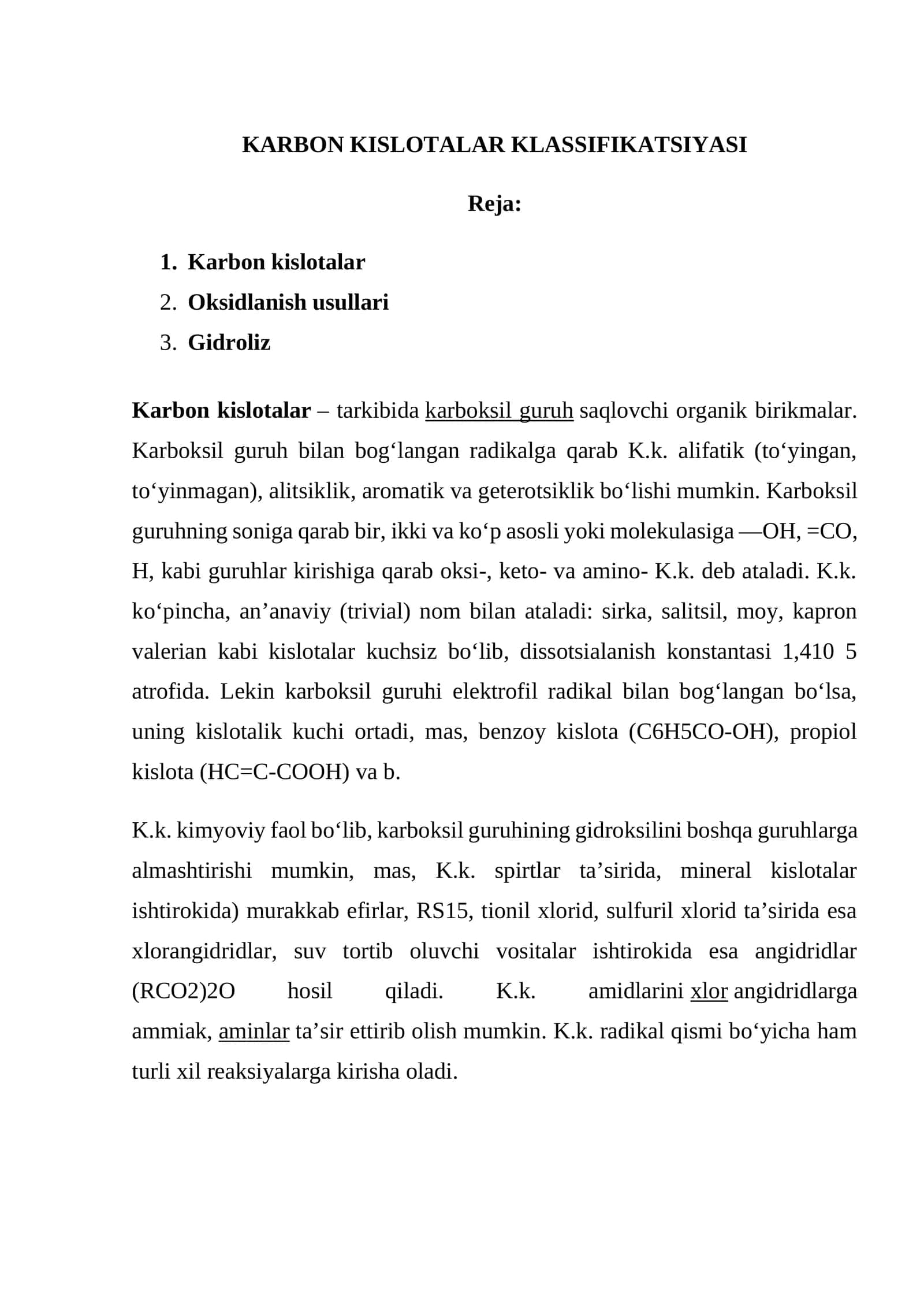 KARBON KISLOTALARKLASSIFIKATSIYASI 1