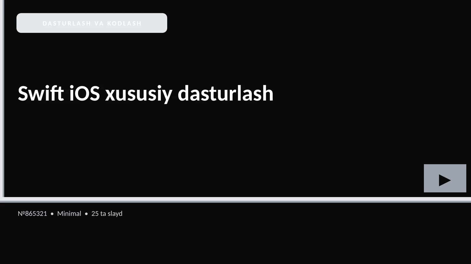 Swift iOS xususiy dasturlash 1