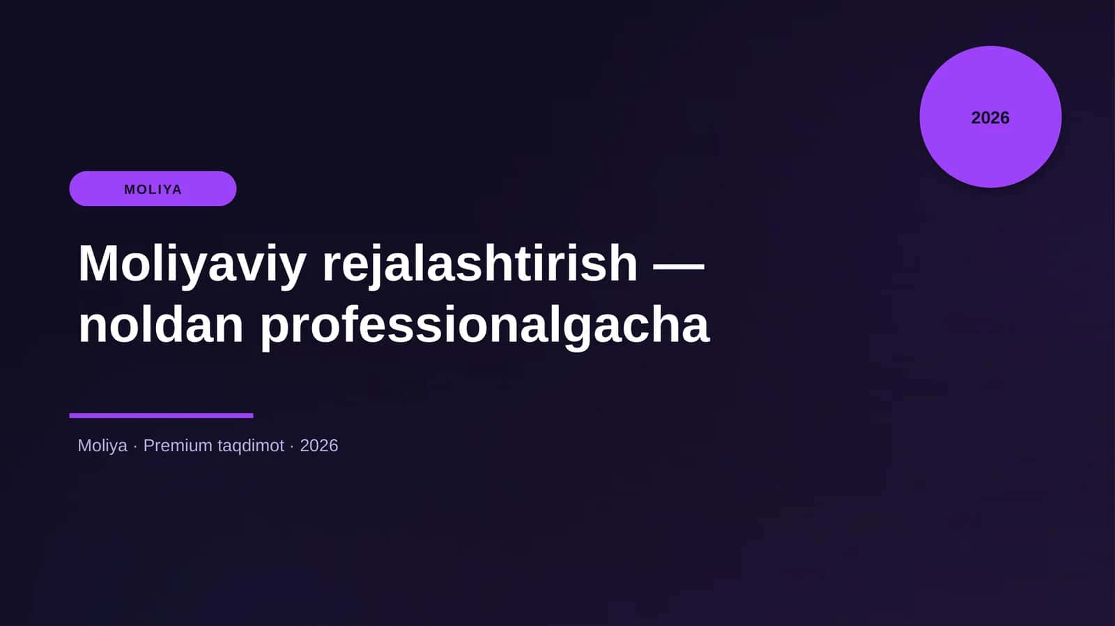 Moliyaviy rejalashtirish — noldan professionalgacha 1