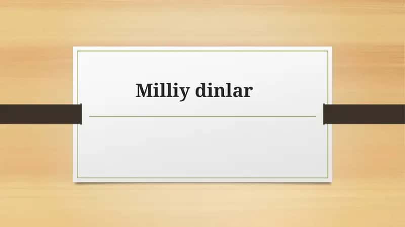 Milliydinlar 1