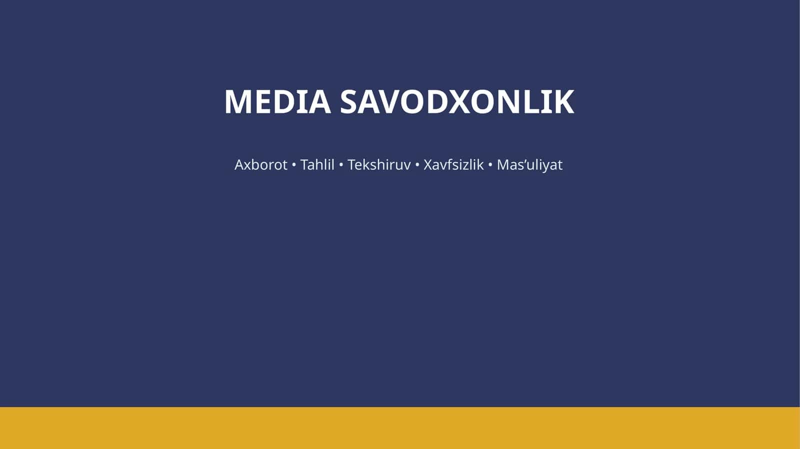 MEDIA SAVODXONLIK 1