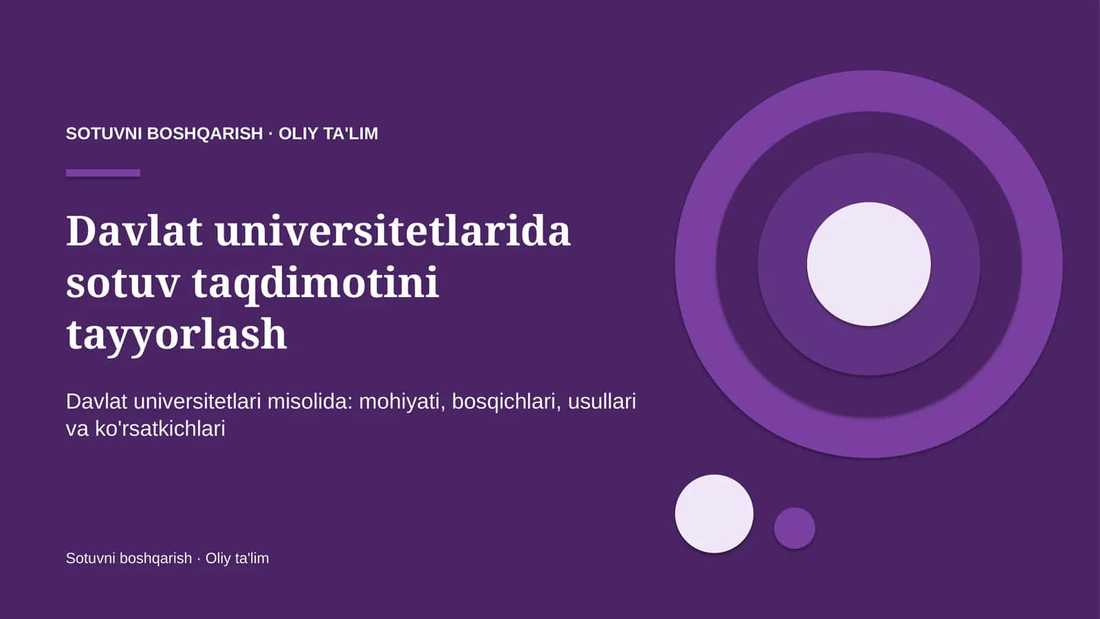 Davlat universitetlarida sotuv taqdimotini tayyorlash 1