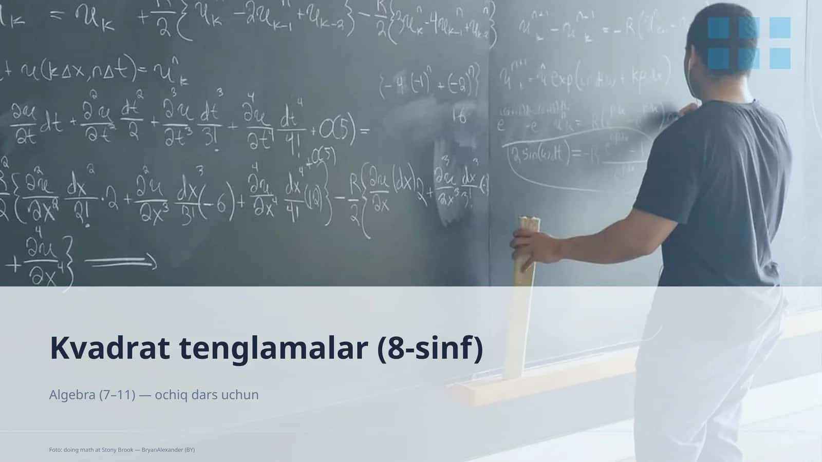 Kvadrat tenglamalar (8-sinf) 1
