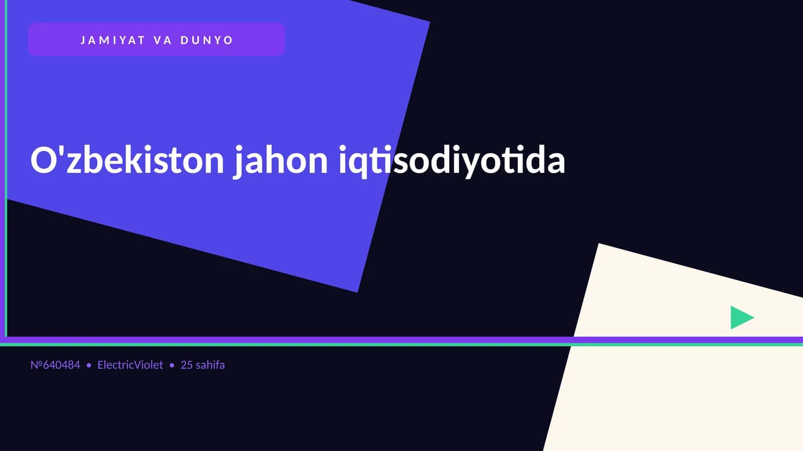 O'zbekiston jahon iqtisodiyotida 1