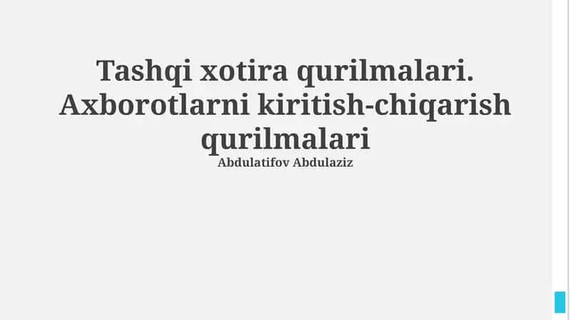 Tashqi xotira qurilmalari 1