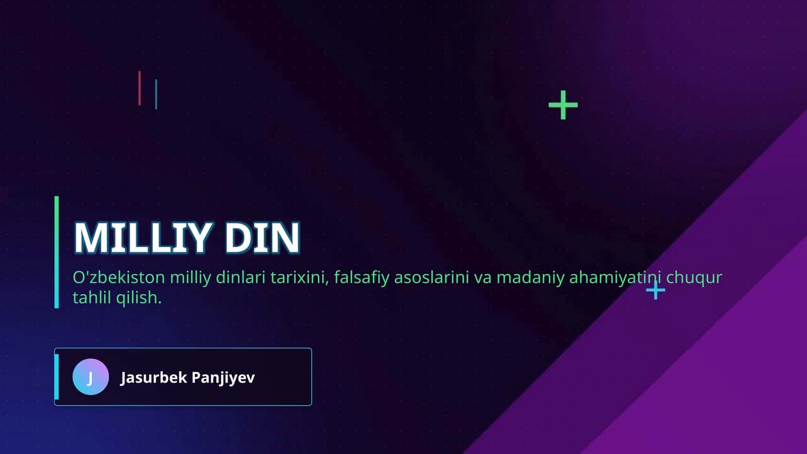 milliy din 1