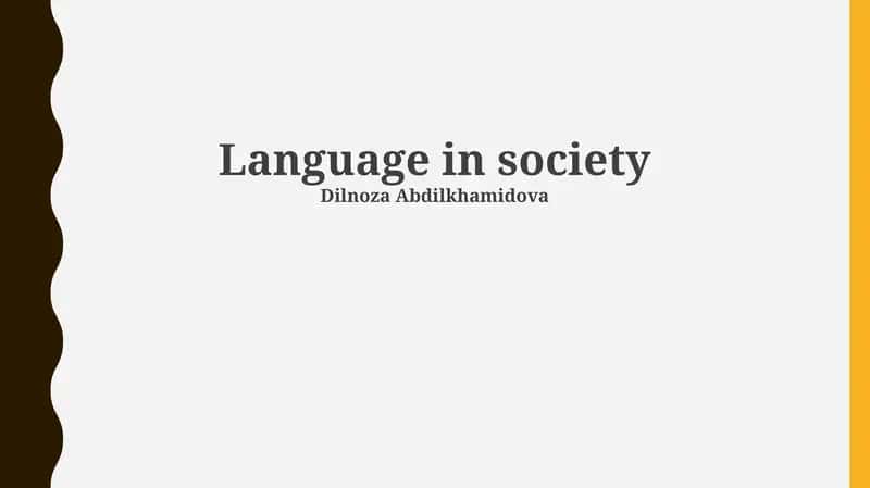 Language in society 1